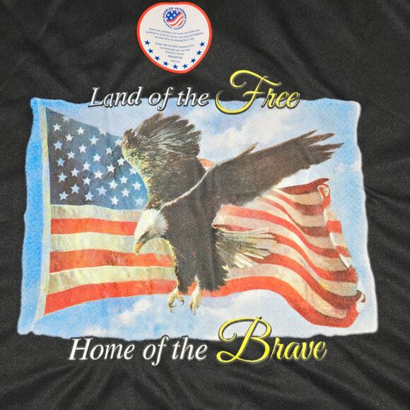 Disabled Veterans Black Tee Shirt NEW Flag Eagle Graphic Print Men Size L Cotton - Picture 4 of 8